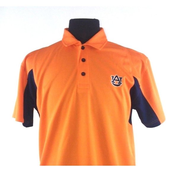 AUBURN Tigers Mesh Polo Shirt SM MED Orange Blue Logo - Picture 2 of 12